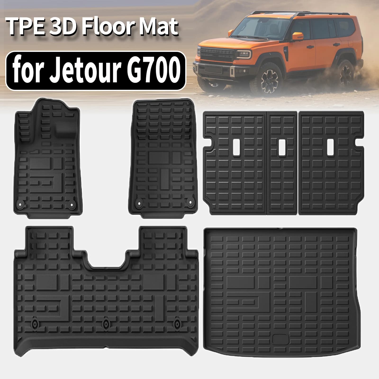 Anti-slip and Anti-dust Ecological TPE Mats for Jetour G700 2025 2026 2027, Accessories for Interior Cars