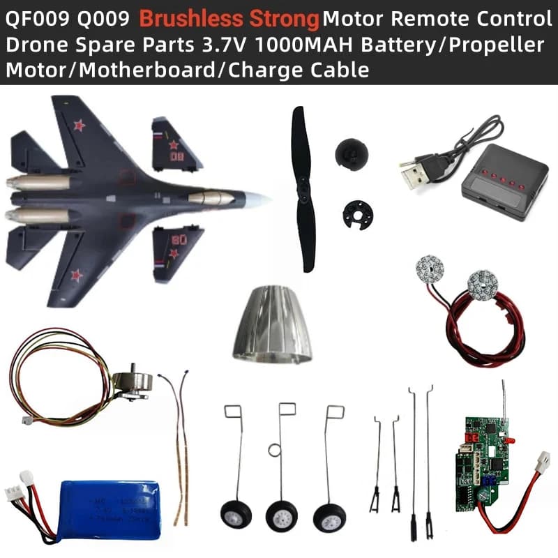 QF009 Q009 Brushless EPP 3D/6D Remote Control Air Compressor Spare parts 3.7V 1000MAH Battery/Elica/Motor/Receptor/ USB USB