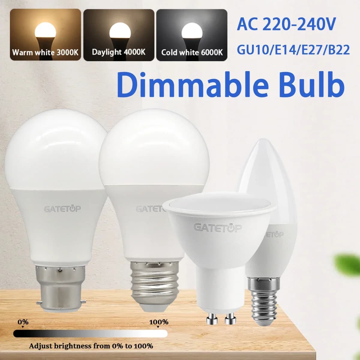 1-20PCS E14 E27 B22 GU10 LED dimming bulb lamp Spot candle lamps 220V 5W 7W 10W in accordance for 90% dimmer applications month