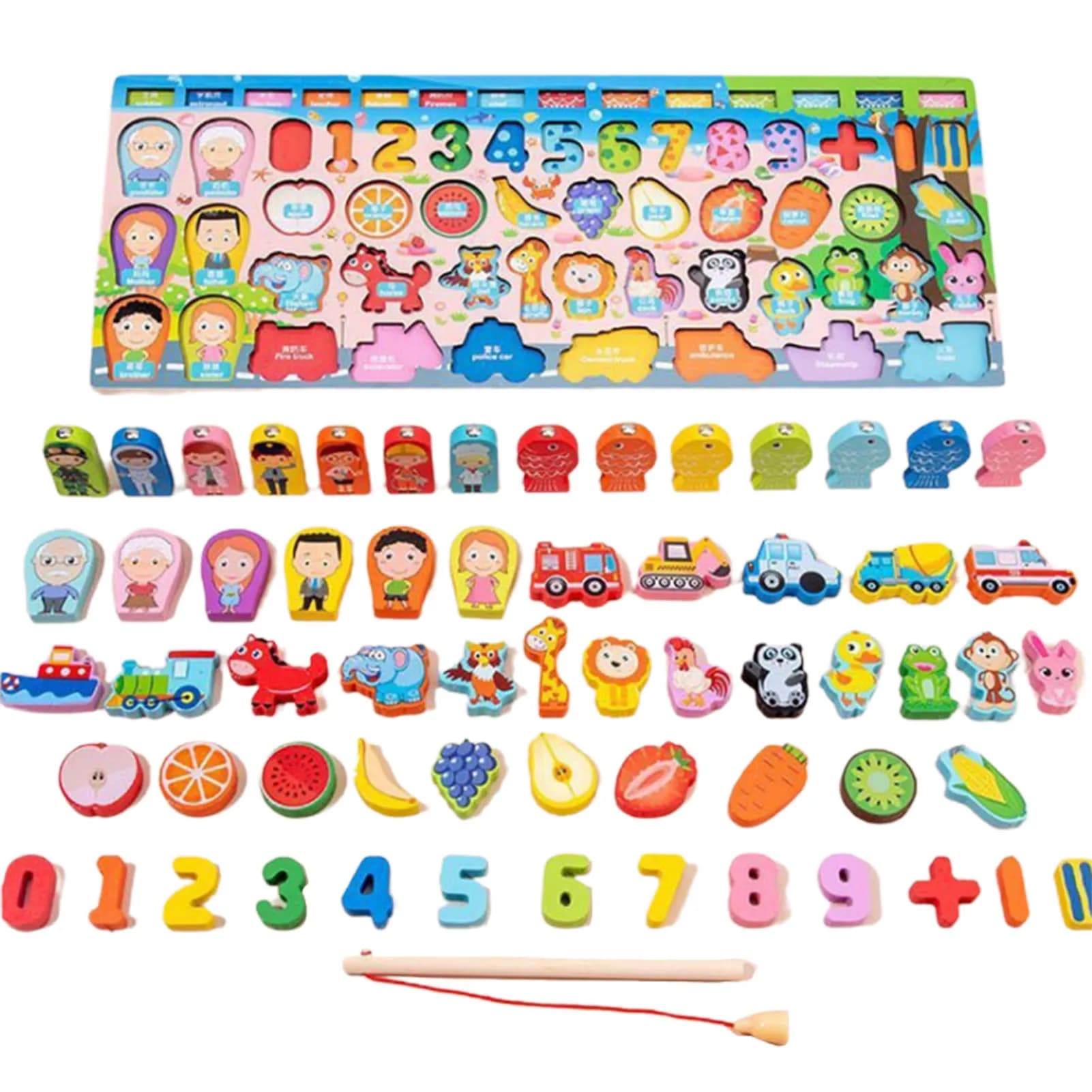 Wooden Educational Toys Board Game Math Puzzles Color Block Learning For Kids Children Toddlers