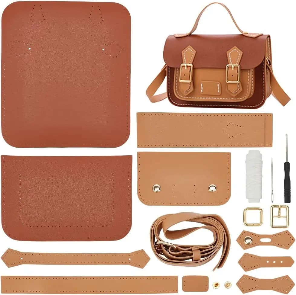 DIY Crossbody Bag Making Kits,Shoulder Bag Sewing Set with Instruction Handmade Satchel Handbag Making Kit Purse Sewing for Gift