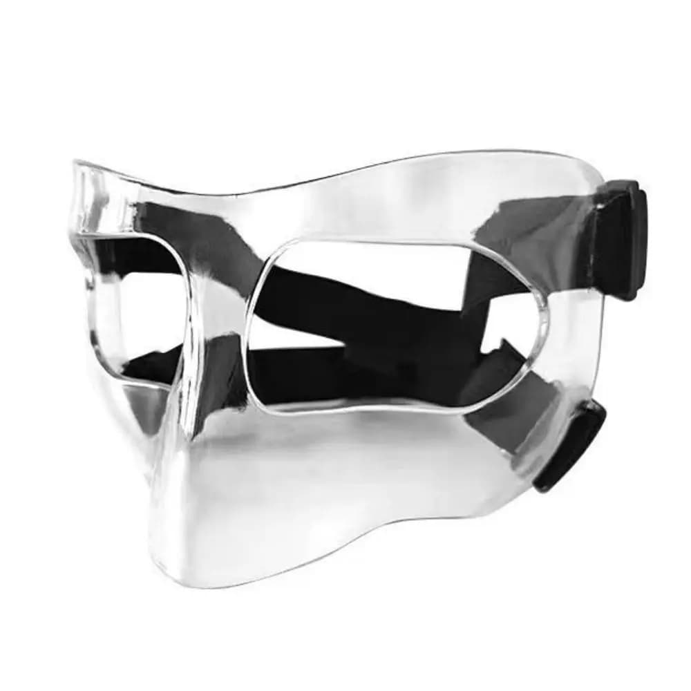 Maschera regolabile per basket, resistente agli urti, spessore 0,4 cm, protezione per il naso, copertura protettiva ergonomica traspirante per il viso