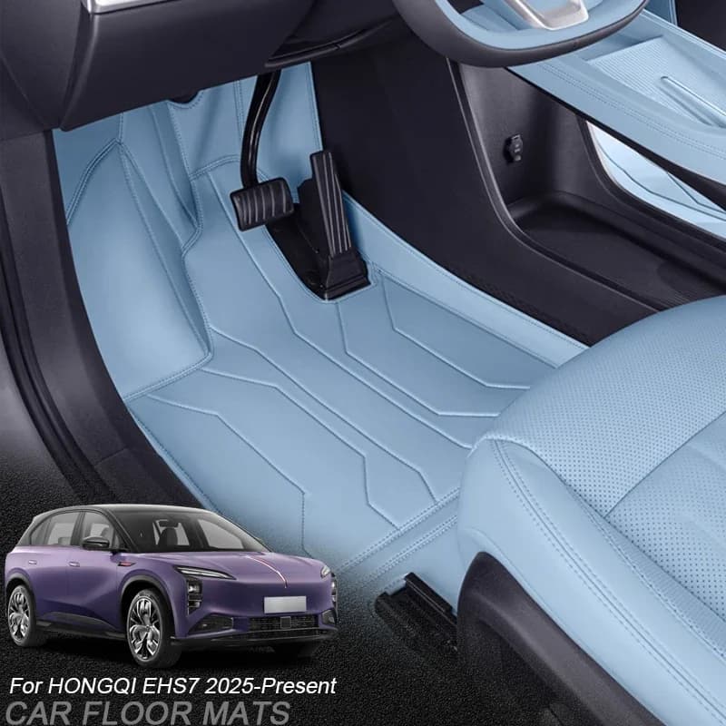 Personalized Leather Nappa Anti-Slip Auto Foot Protecting Zerbino Luxury Auto Waterproof Floor Pad Accessory For HONGQI EHS7 2025-Present