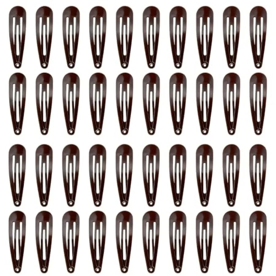 40 fermagli per capelli in metallo marrone da 2 pollici per donna, fermagli per capelli antiscivolo, colorati, accessori per capelli