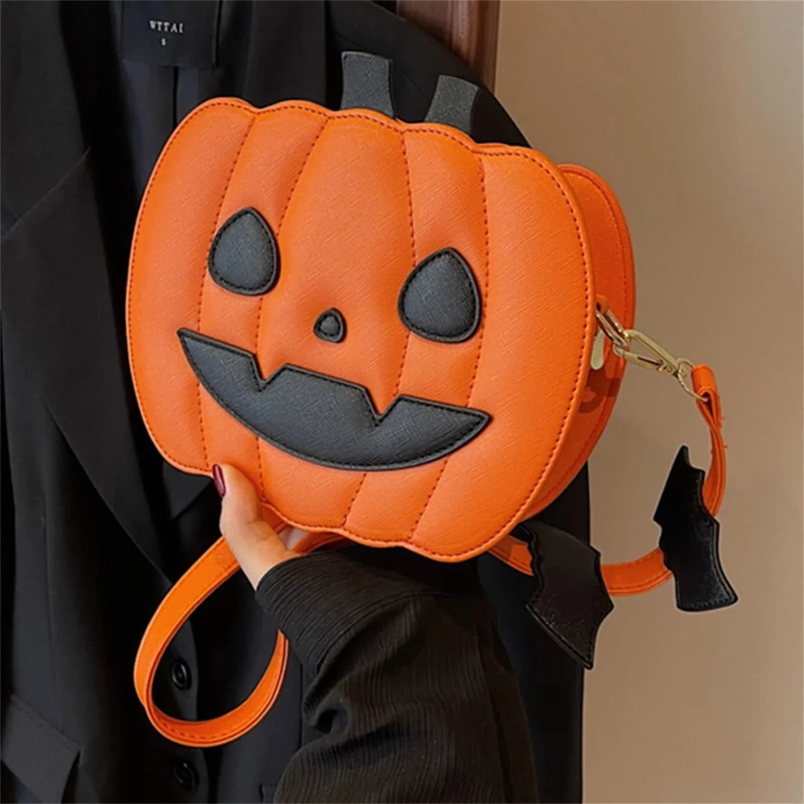 Halloween Pumpkin Shoulder Bag Women Novelty Purse PU Leather Female Daily handbag Halloween cute Candy Bags for Children