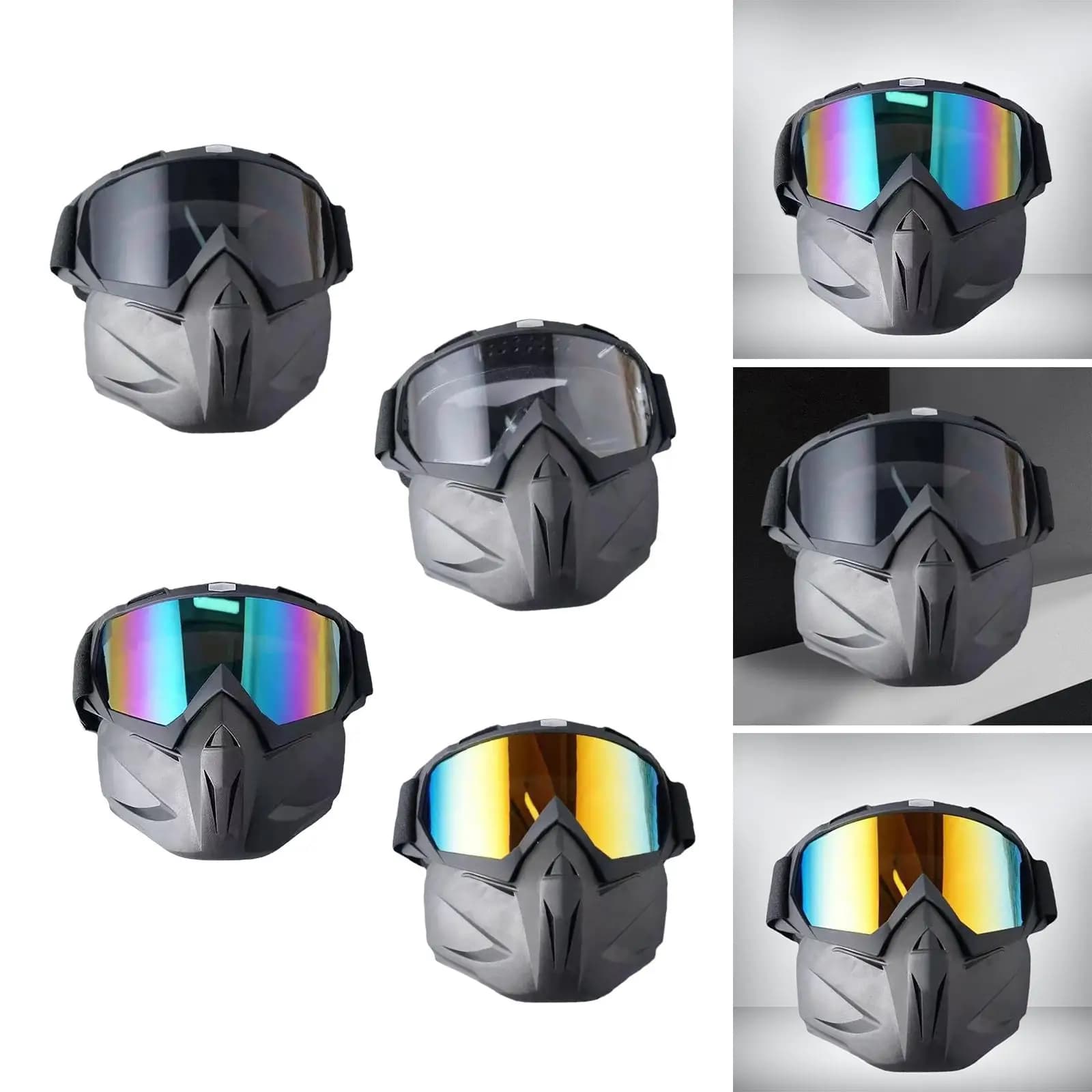 Motorcycle Goggles Mask Adjustable Motocross Sunglasses Removable Protective Glasses Fit for Ski Skiing Snowmobile Men Women