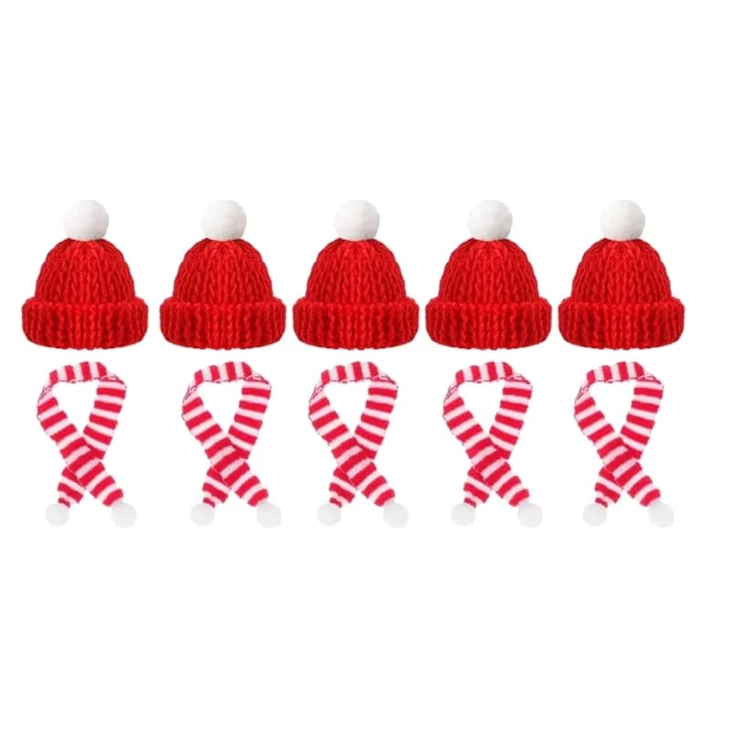Christmas Family Activity Knitted Bottle Costume Set Reclaimable Yarns Scarf Hat For DIY Holiday Craft Projects X3UC