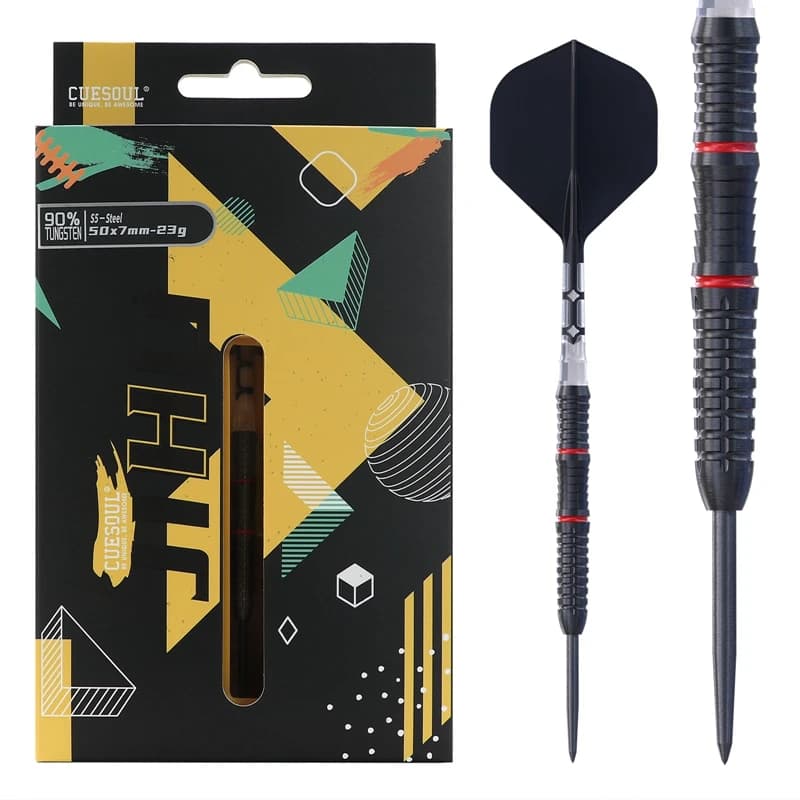 CUESOUL JIHO S5 23g Freccette con punta in acciaio Set di freccette al 90% di tungsteno con rivestimento in titanio e volo Unifying ROST T19