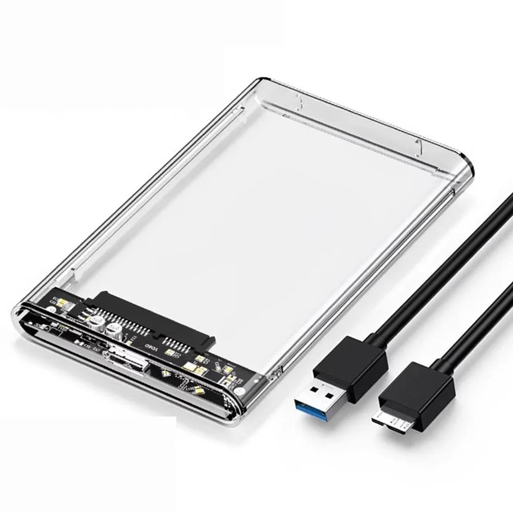 Box Esterno Trasparente per Disco Rigido HDD USB3.0 2.0 Custodia per Disco Rigido Esterno 2.5'' Enclosure per Custodia Disco Vendita all'Ingrosso