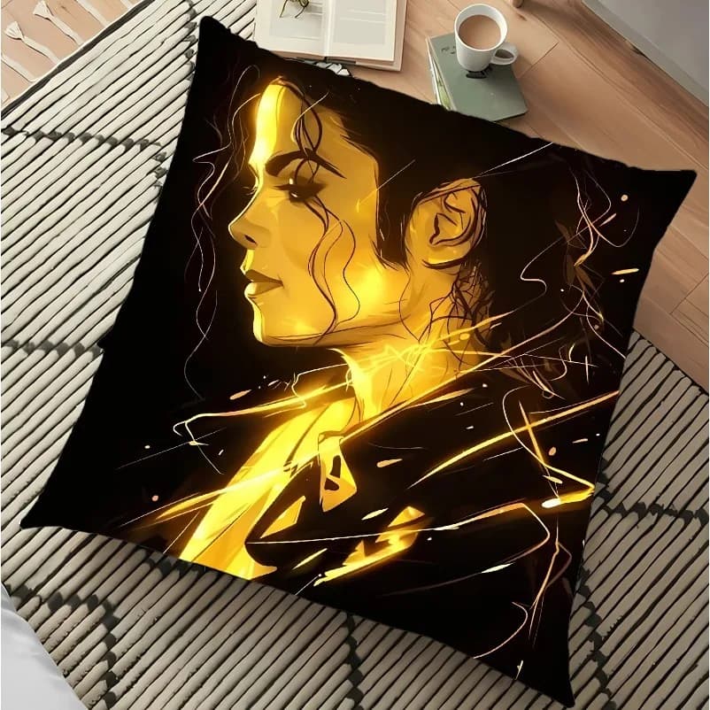 King of Pop Michael Jackson 45x45cm Pillowcase Anime Printed Fashion Pillowslip Home Pillow Sofa Cushion Decorative Pillow Cover