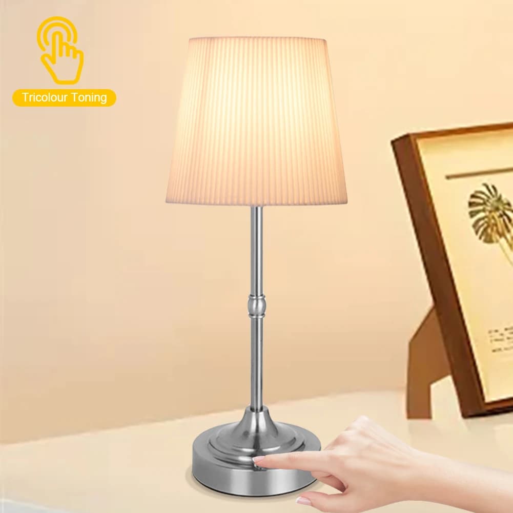 Wireless Portable Table Lamp, USB Rechargeable Metal Lamp, 2200K Hot Light, Night Light for Bedroom, Bar, Balcony