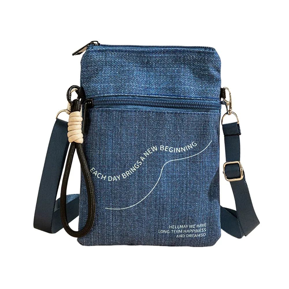 Simpatica borsa per cellulare in tessuto Oxford Borsa a tracolla regolabile per cartoni animati Scomparti multipli Porta passaporto da viaggio