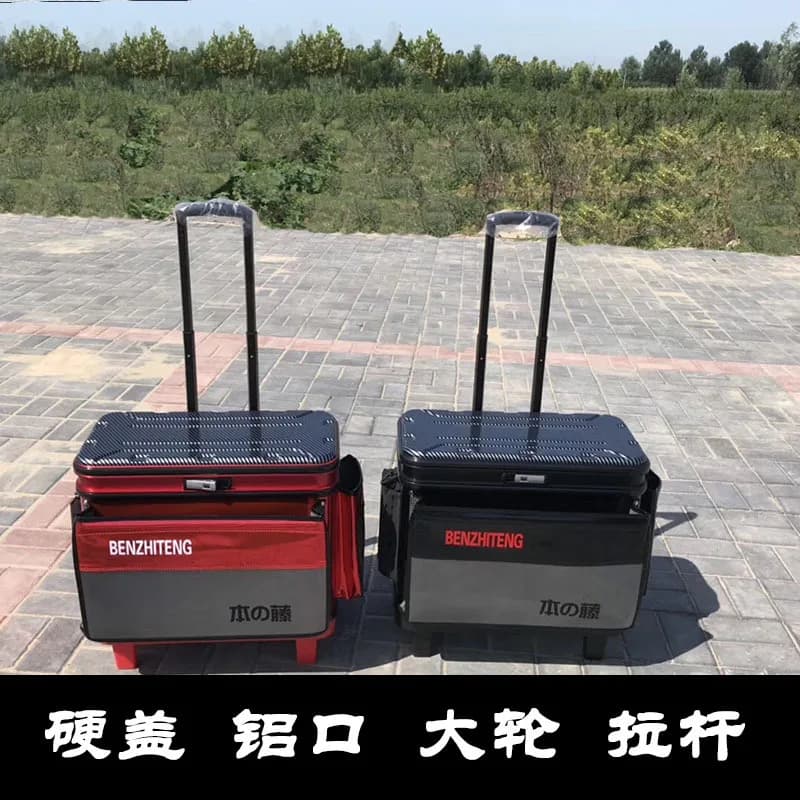 Multifunctional Fishing Tackle Trolley Case, Live Fish Bucket, Fishing Tackle Box, Large-Wheel Trolley Case, Waterproof
