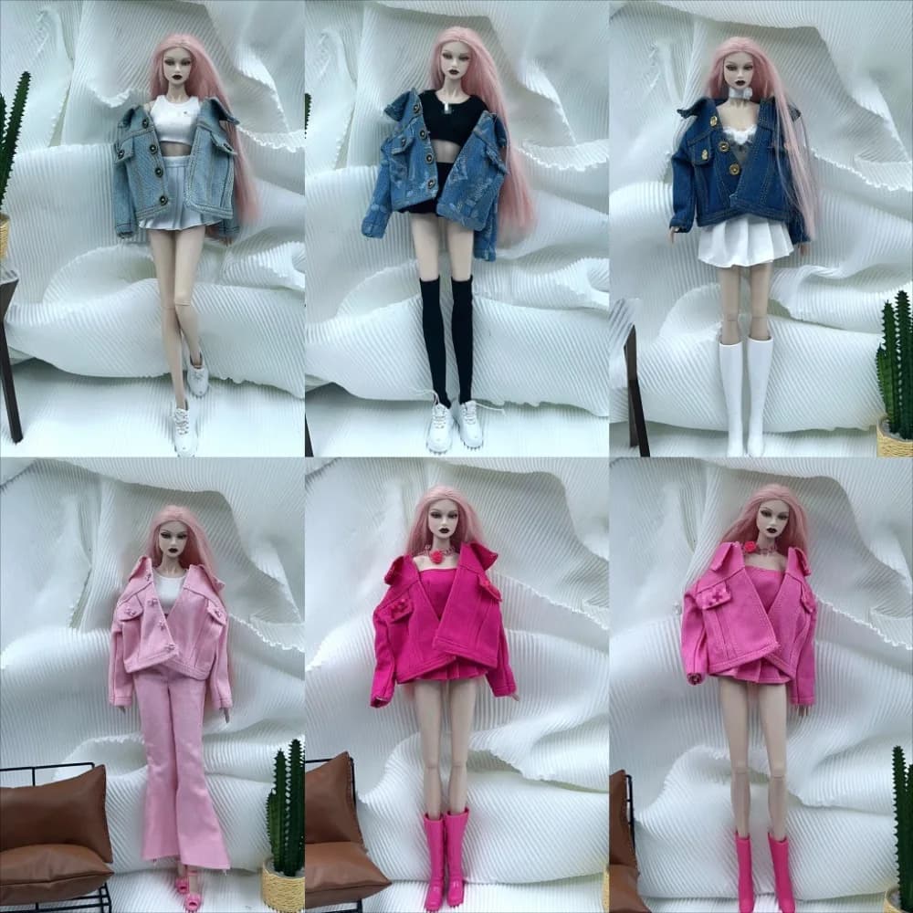 Set di abbigliamento di fascia alta / 30 cm vestiti per bambole vestito jeans cappotto top gonna pantaloni stivali accessori per 1/6 Xinyi FR ST PP BB Doll