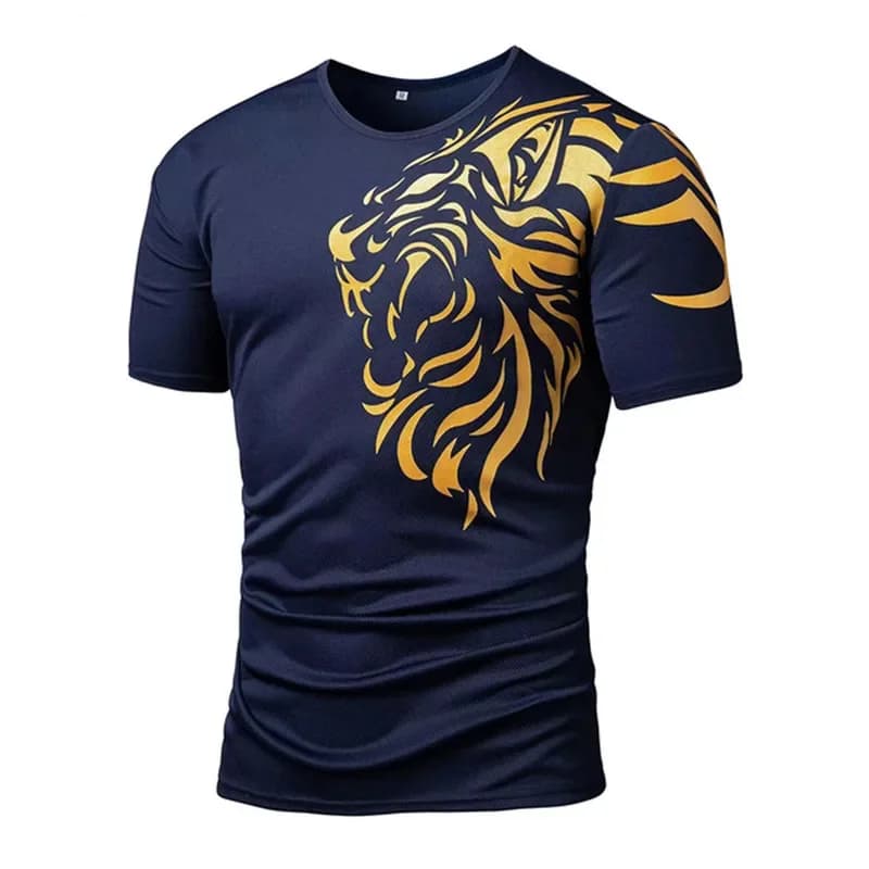 T-shirt da uomo 3d moda tigre stampa maniche corte girocollo comfort casual basket all'aperto jogging abbigliamento sportivo top