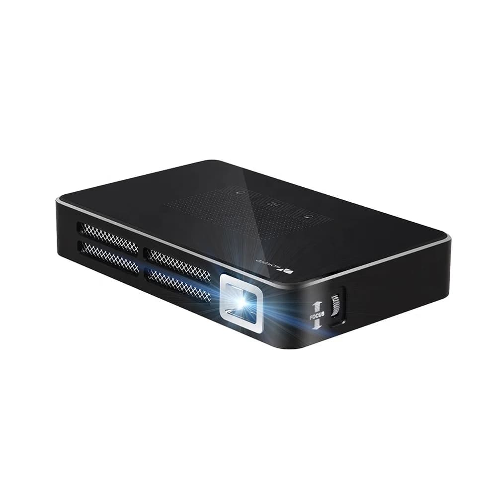 Mini Proiettore Smart Android A6, Proiettore Tascabile 4K 1080P DLP 3D con Sorgente Luminosa LED, Altoparlante Integrato e Lente AC con Spina UK