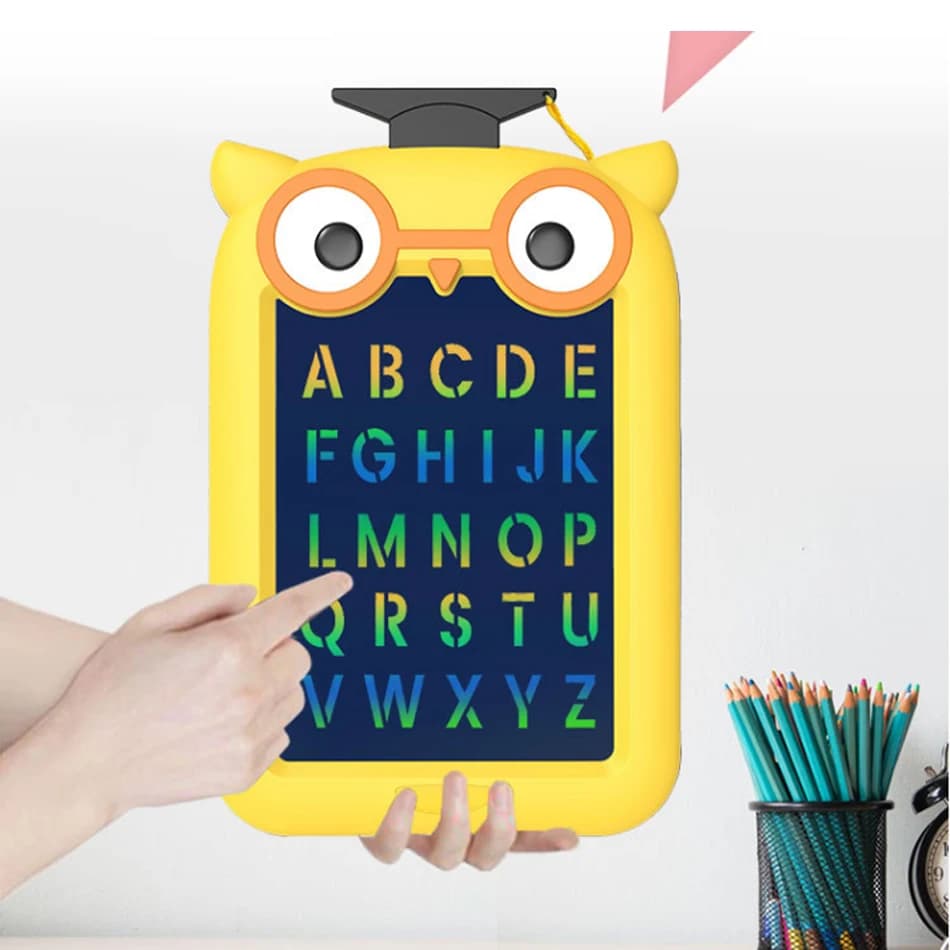 Tavolo da disegno elettronico da 9 pollici con gufo, schermo LCD, tavoletta da scrittura, grafica digitale, tavolo da scrittura, giocattoli per bambini L18