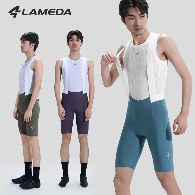 LAMEDA Shorts with Cycling Braces Men's Road Bike Shorts Long Distance Riding Pants Professional Cycling Shorts Summer Bike Clothing