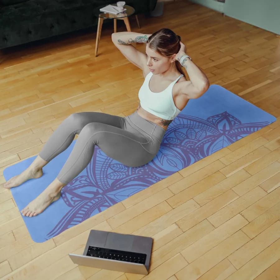 Sweat Absorbent Grippy Suede Hot Yoga Mat with Strap Pink