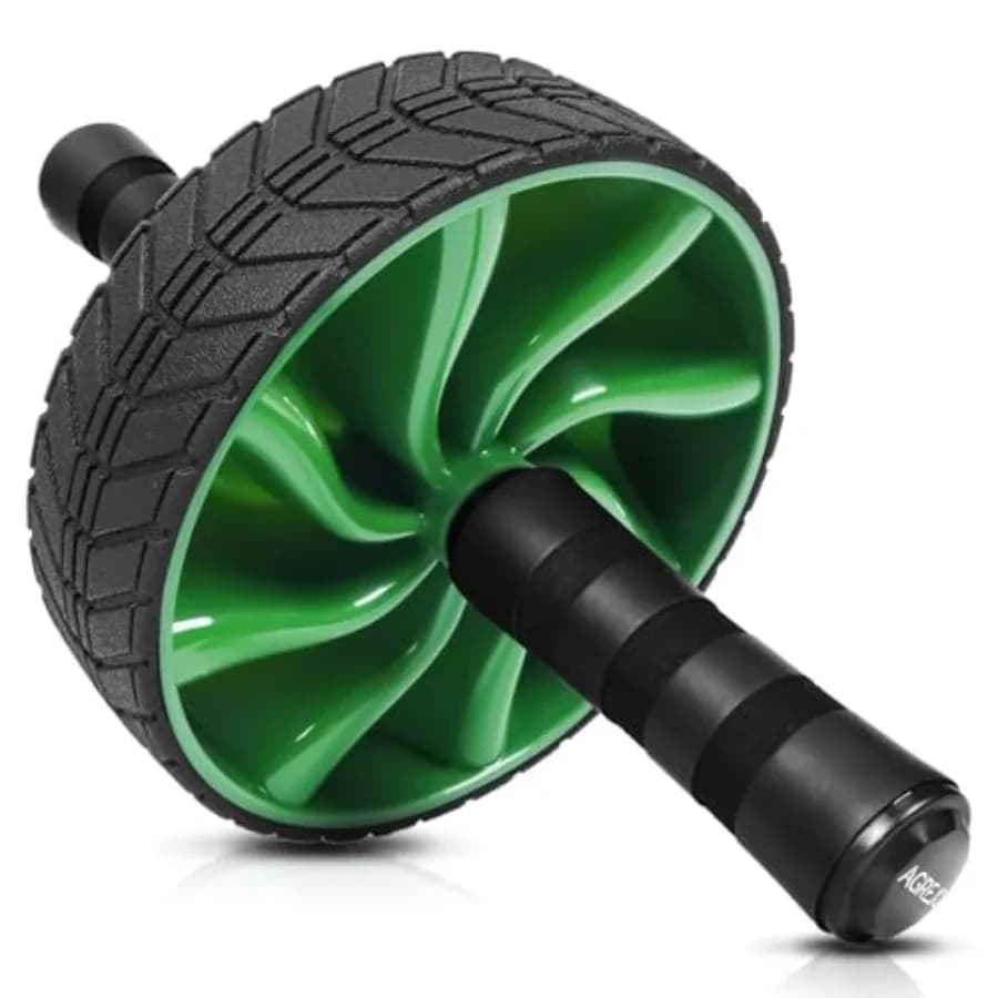 Home Training Abdominal Wheel, Core Enhancement Equipment for Men and Women, Black Plastic With Foam Handle