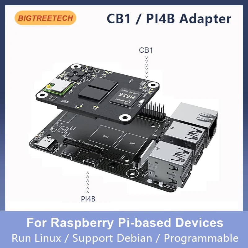 BIGTREETECH BTT CB1 PI4B Adapter 3D Printer Card Support CM4 Add Octopus V1.1 SKR MINI E3 V3.0 Motherboard VS Raspberry Pi CM4