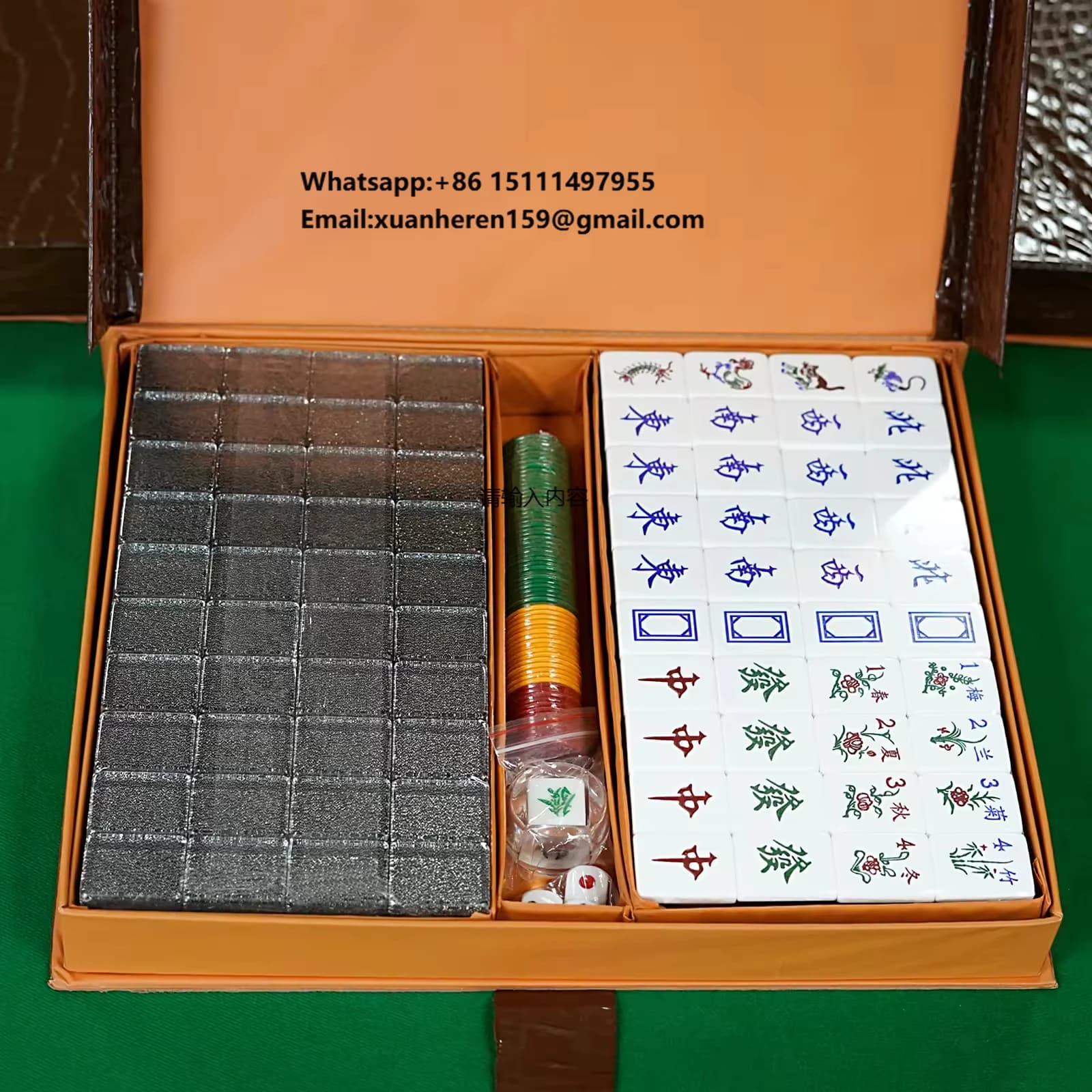 Singapore Style Mahjong Set 160 Tiles - High Quality Handcrafted Crystal Acrylic Multi-Layer Mahjong with PVC Case for Home Use