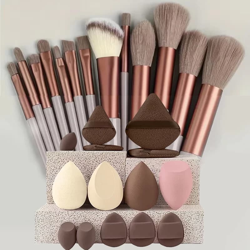 13Pcs Soft Makeup Brush Set Full Face Brushes Powder Blush Foundation Eyeshadow Eyeliner Eyebrow Cosmetic Tools