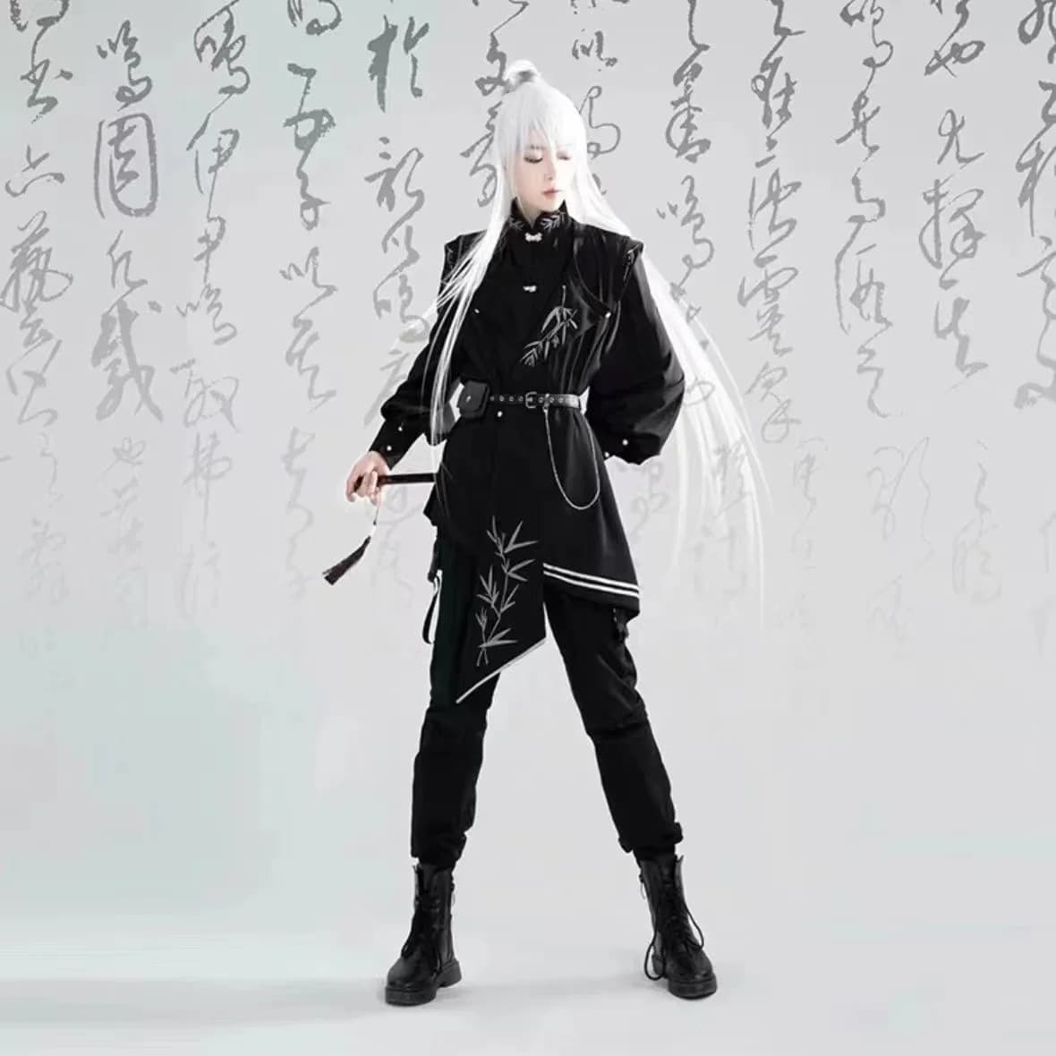 Neutral Style Han Element Robe Man Woman New Chinese Costume Tang Vintage Niche Dark Black Fashion Shirts Clothing