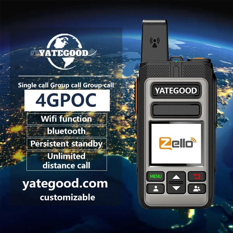 YATEGOOD G555 Zello poc walkie talkie remoto senza fili sim palmare 4G 3G 2G Android Bluetooth walkie talkie Wifi GPS 8000KM