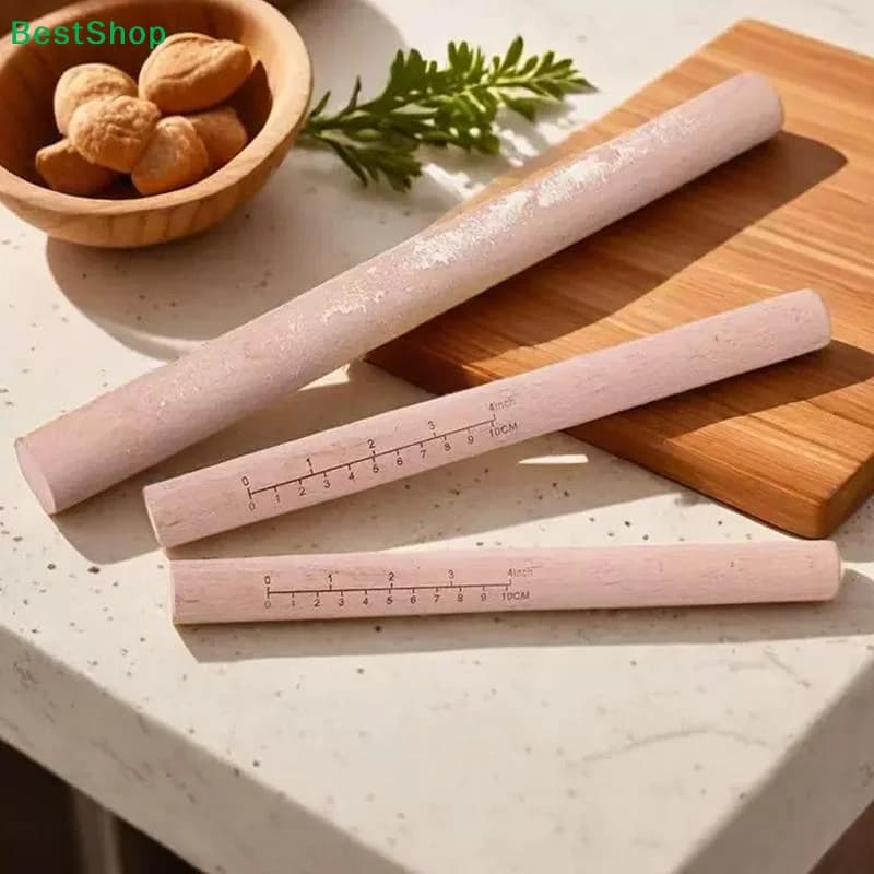 〔Jay〕Mattarello in legno con indicatori di misurazione, rullo antiaderente con scaglie graduate per la cottura, la pizza e la pasticceria
