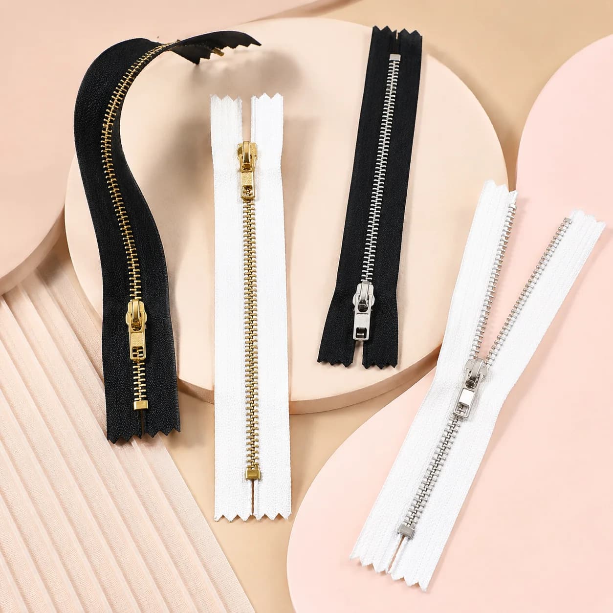 Meetee 10-30cm 3 # Cerniere in Metallo con Chiusura a Zip Bianche e Nere 5/10/20 Pezzi per Cucito, Abbigliamento, Borse, Tasche, Kit di Riparazione Fai-da-Te