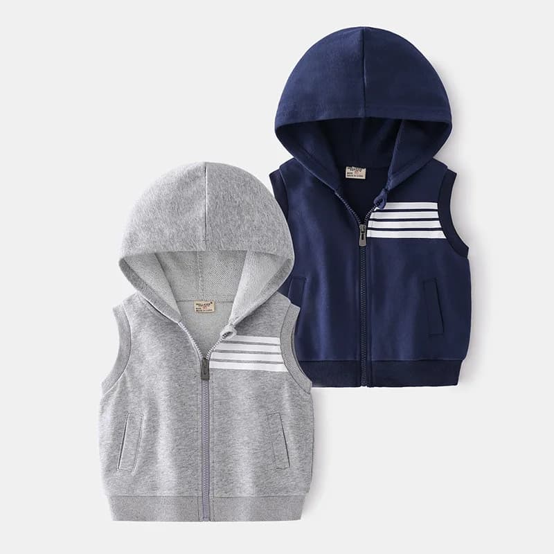 Gilet per ragazzi a righe felpe senza maniche per bambini gilet per bambini abbigliamento per bambini