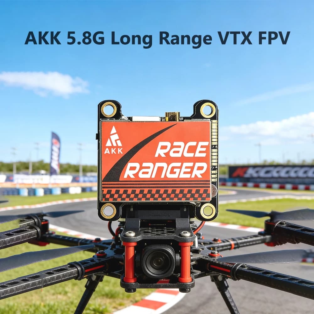 Trasmettitore FPV AKK 5.8G a Lungo Raggio VTX Commutabile 200mW/400mW/800mW/1600mW con Supporto Smart Audio per Droni da Corsa