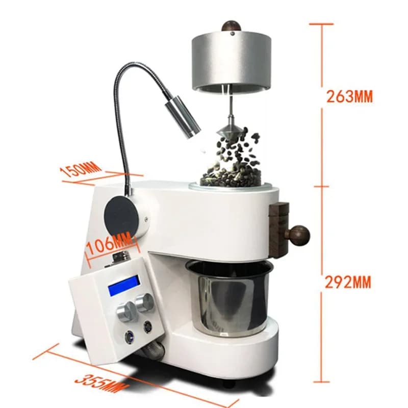 Professional-Grade Coffee Bean Roaster with LED Lighting: Mini Hot-Air Countertop Coffee Roaster (with Cooling System)