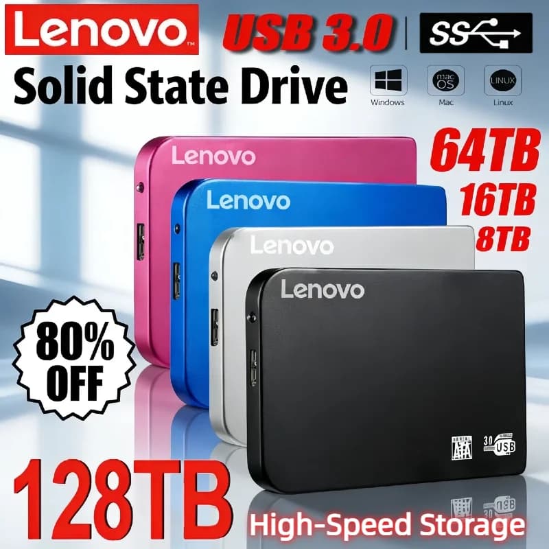 Lenovo 2TB 30TB Original Laptop SSD, High Speed USB 3.1 Solid State Drive, 2.5 High Speed USB 3.1 Laptop Inches PS4 Mac