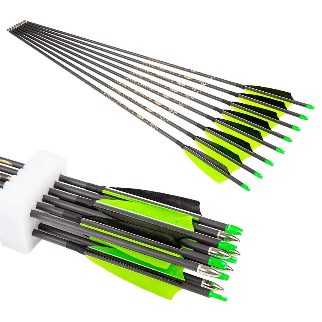 ID6.2mm Carbon Arrows 12Pcs Length 32Inch Spine 400 500 600 700 800 For Archery Adult Outdoor Target Shooting Sports