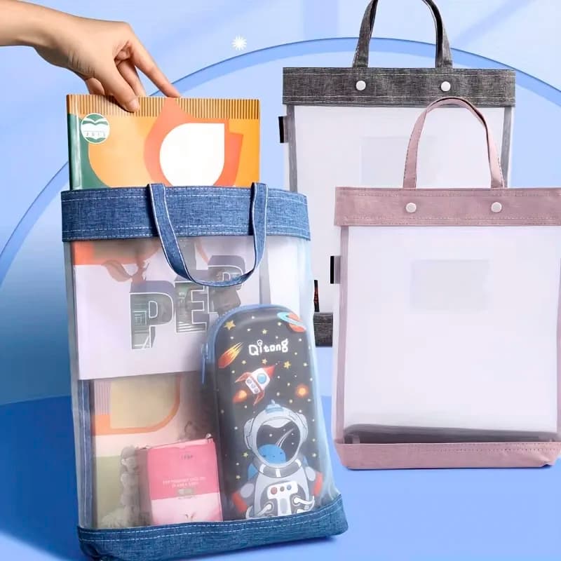 Borsa per documenti portatile per cartelle di file A4 da 1 pezzo per opere d'arte e archiviazione di studi, grande capacità, borsa per organizzare la conservazione della carta da ufficio