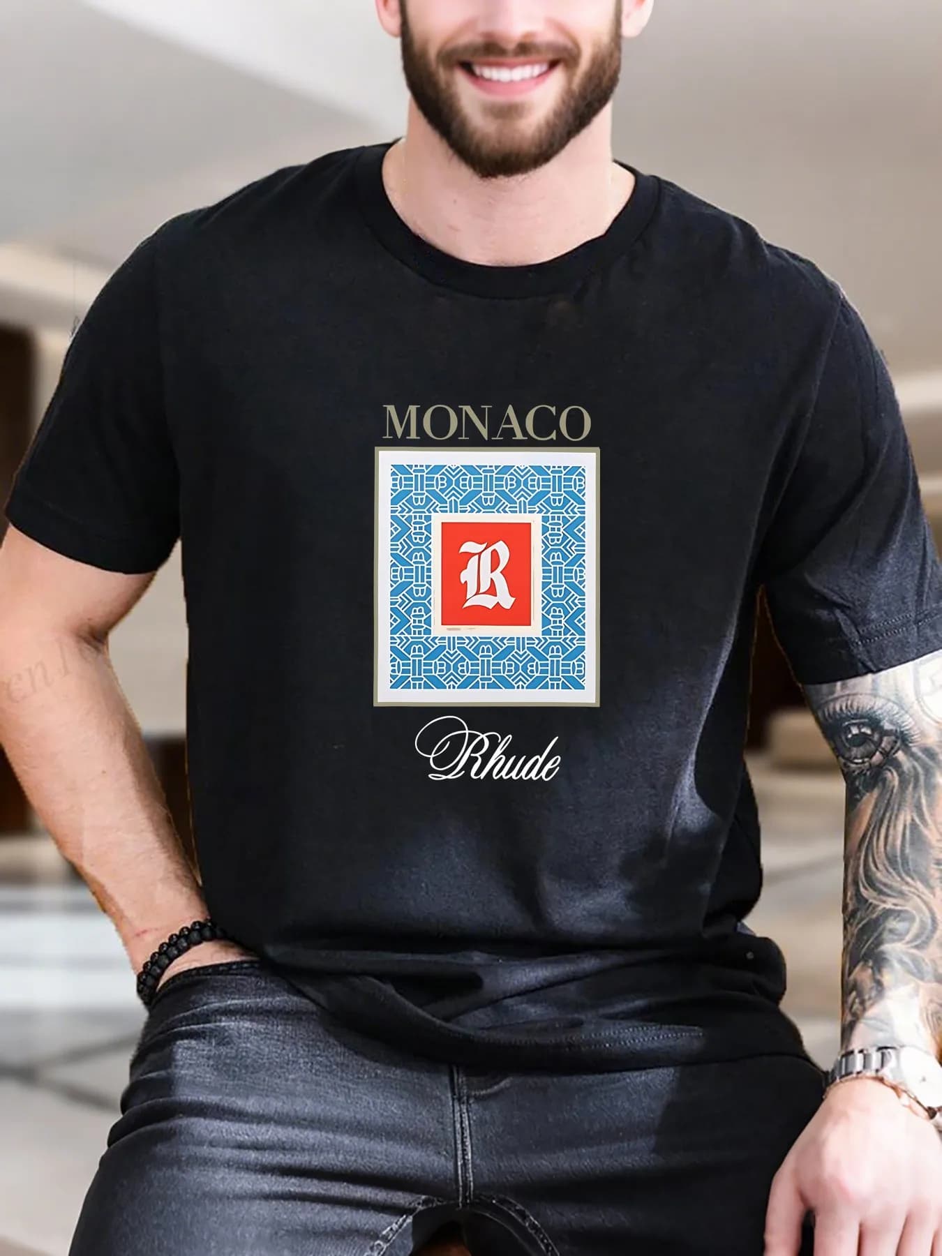 T-shirt da uomo alla moda divertente vintage di vendita calda pesante di Monaco di nuovo modo di arrivo