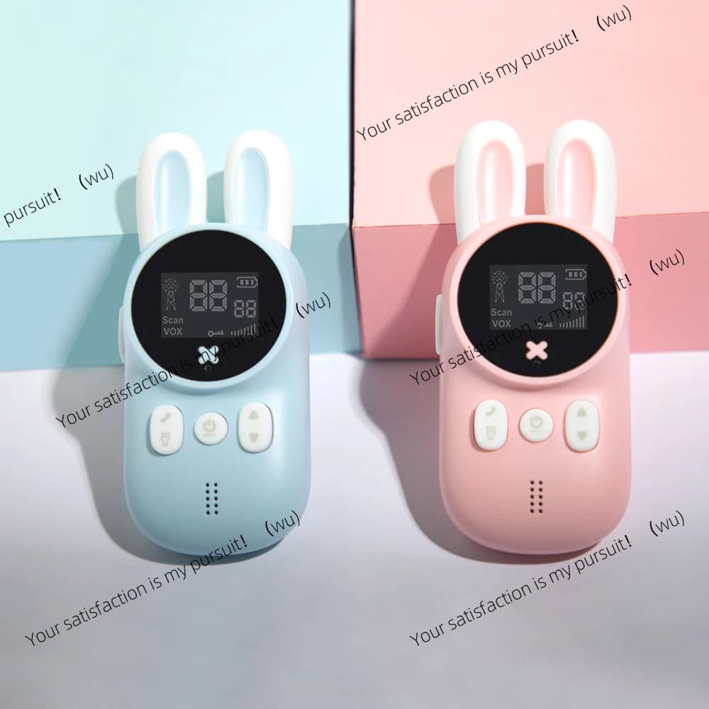 ZOCI-2PCS Bambini Walkie Talkie Bambini Cartoon Talkie Walkie, Mini Telefonata Portata 3KM Interfono Radio UHF