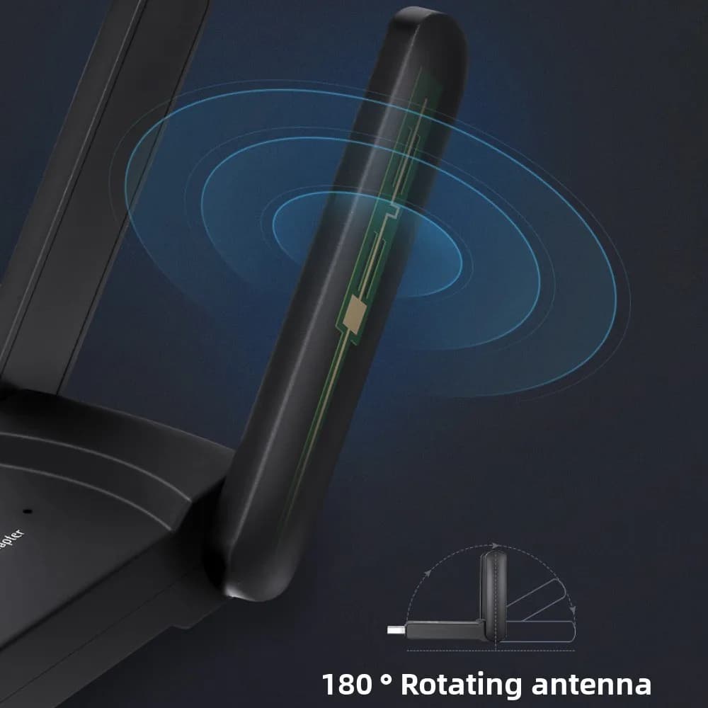Dual Band WiFi USB Adapter 2 Antenna Design 2.4G/5Ghz 1300Mbps WiFi Dongle Receiver Driver Free Wireless Network Card