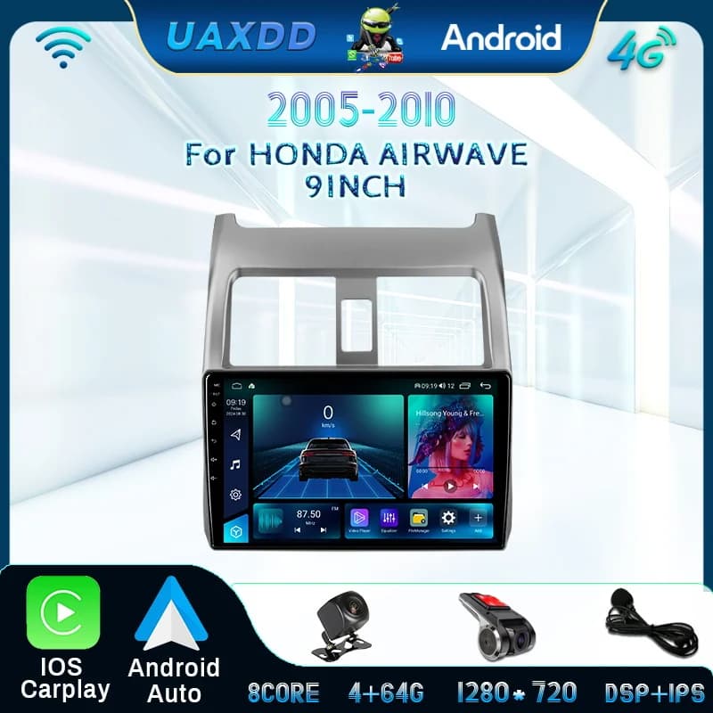 Autoradio per interni auto per HONDA AIRWAVE 2005-2010 Navigazione video Android All In One HD schermo CD cruscotto Kit telaio da 9 pollici