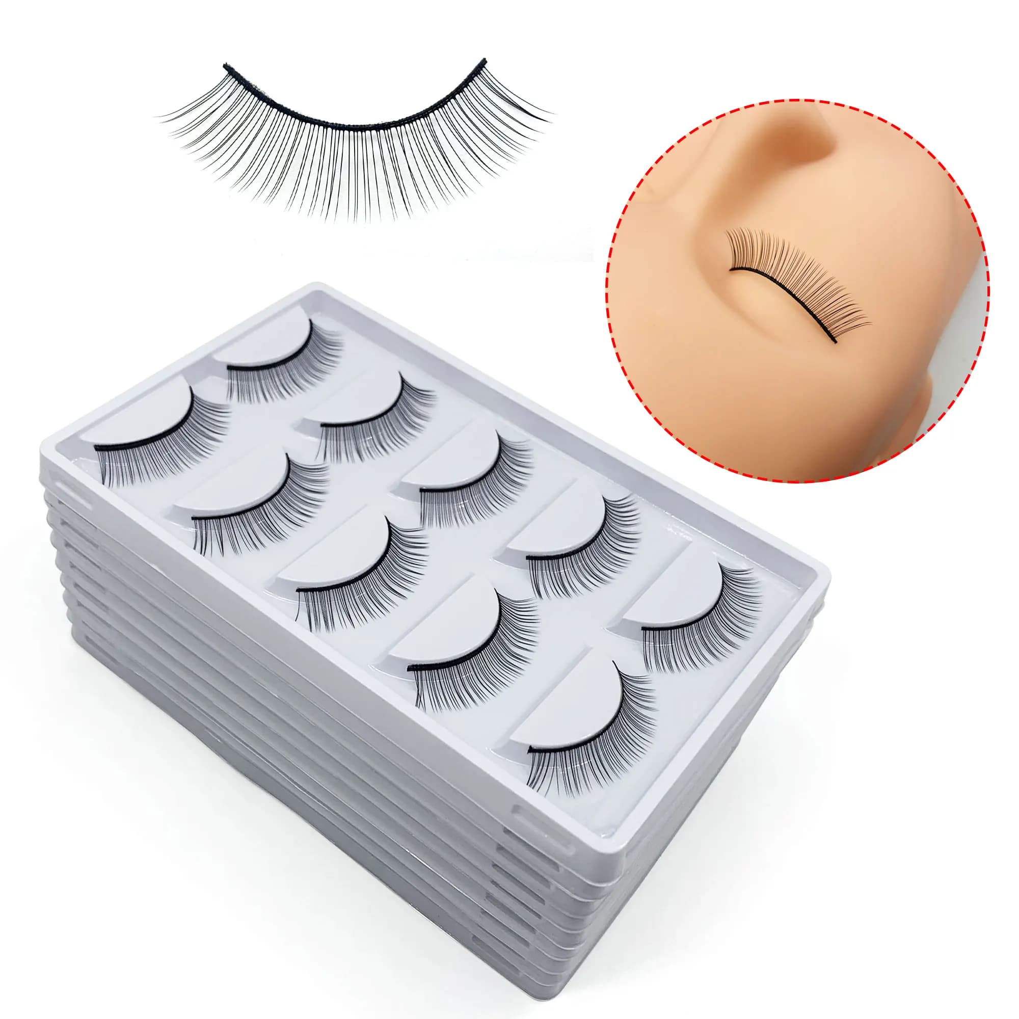 1/5/10 Boxes Training Eyelashes Beginners Fat Eyelash Practice Eyelash Strip Eyelash Individual Eyelash Extension Tools