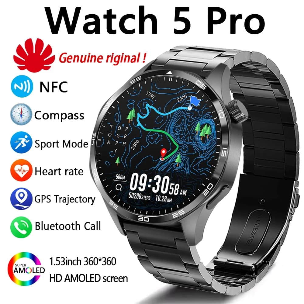 Nuovo Smartwatch 2026 con Chiamate Bluetooth per Uomo, Schermo AMOLED HD da 1,53 Pollici, Impermeabile IP68, Cardiofrequenzimetro, Smartwatch Sportivo 5 Pro
