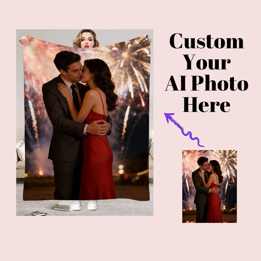 Coperta Personalizzata con Foto, Stampa su Richiesta, Dropshipping, Coperte Calde per Fidanzato/Fidanzata, Misura 150x200cm