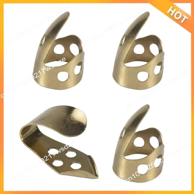 X08A Plettri per chitarra 3 dita indice + 1 pollice regolabile in metallo Banjo Fingerstyle Pick Finger Protector