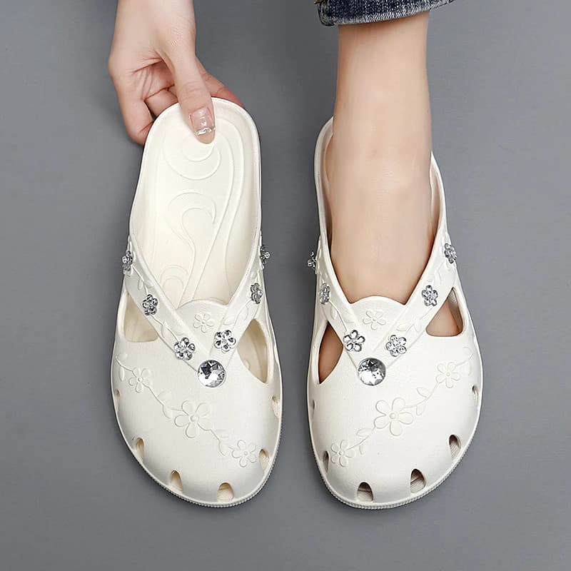 Pantofole da donna traspiranti con piattaforma esterna da donna Pantofole in gelatina da casa per interni Scarpe da spiaggia con foro Roma in estate Zapatos De Mujer