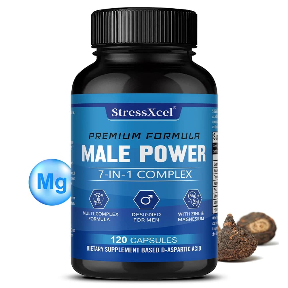 Integratore Energetico Maschile, Radice di Maca e Fieno Greco, Energia, Resistenza e Sviluppo Muscolare, Supporto per la Salute Riproduttiva, 60 Capsule Vegane ​