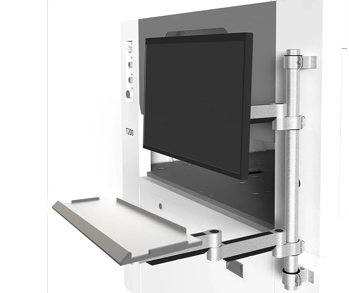 2026T3-ME2 Wall-Mount Full Motion 15-27 Inch Monitor Arm With Keyboard Tray Sit-Stand Machine Tool Equipment For Workstations