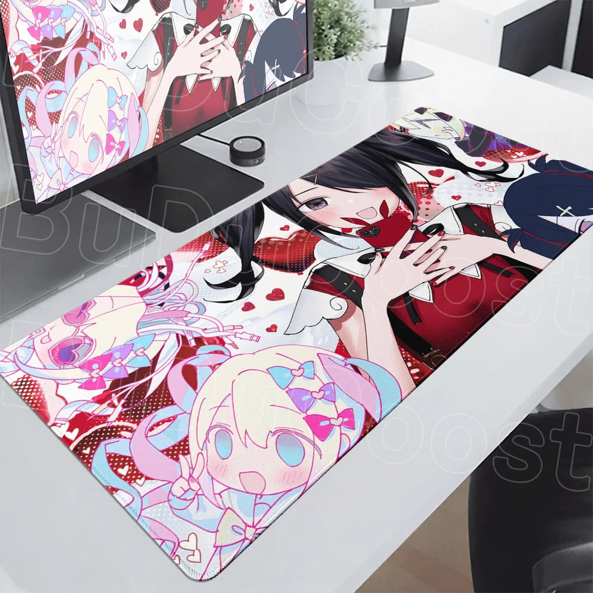 Tappetino per Mouse Anime Kawaii Antiscivolo, Accessori da Gaming, Needy Girl Overdose, Grande Tappetino per Tastiera da Ufficio con Bordo Cucito