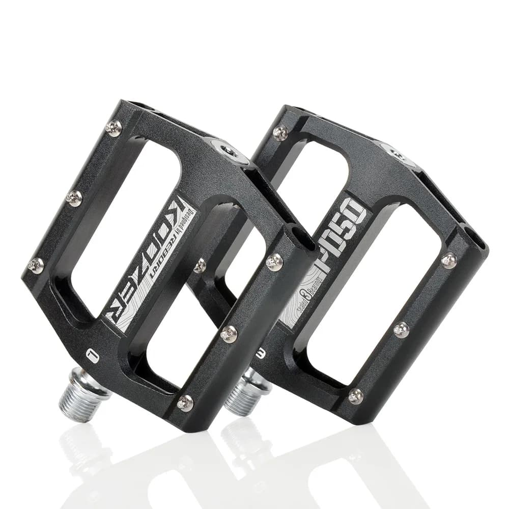 Koozer-PD50 Pedale per bicicletta da strada di montagna super lubrificato, tacchette in acciaio con struttura a 3 cuscinetti leggere
